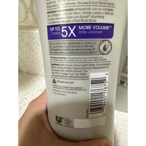 Set of 2 Suave Professionals Volumizing Shampoo For Fine Hair 12.6 oz. Hair Care - Picture 3 of 4